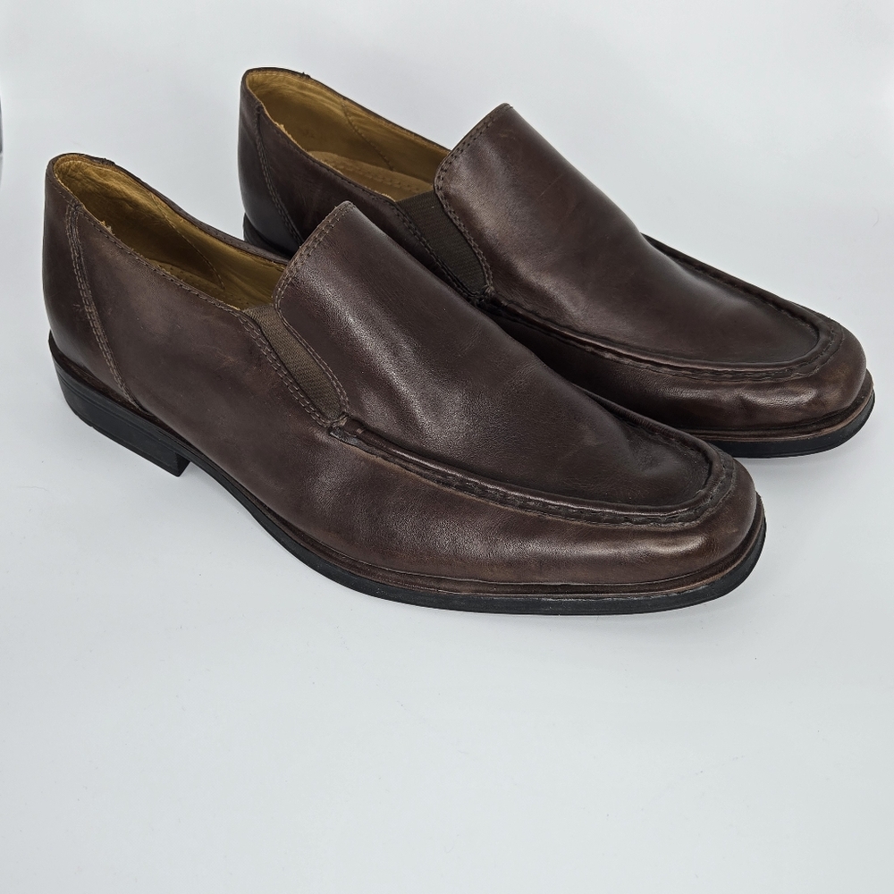 SANDRO Leather Loafers Soft Comfort Gel Dark Brown Mens US 10.5‎ D
